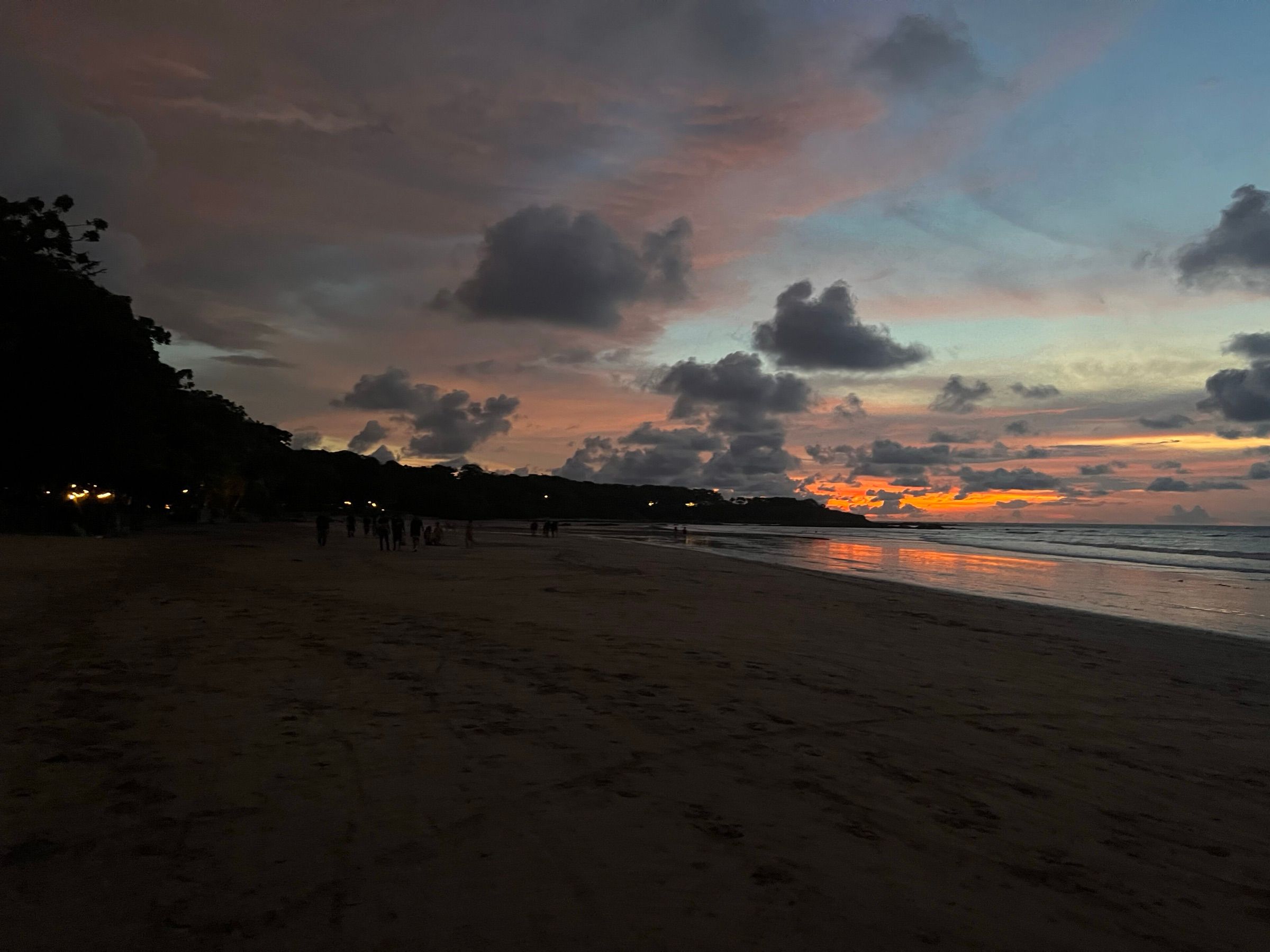 Sunset sky over a quiet beach on the Pacific coast of Guanacaste